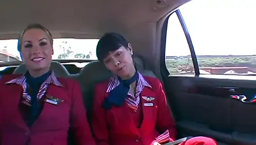 Bangbros - the Three Flight Attendants Got Their Anal Fuck Together After Their Flight