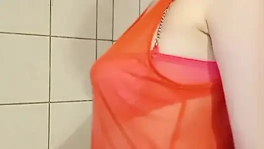 The beautiful naughty girl plays