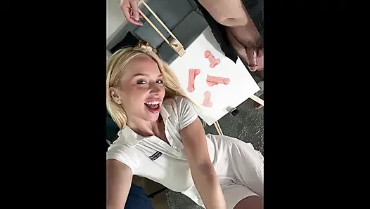 All natural big tits big ass hot MILF painter wants her model to masturbate for her own pleasure while painting him