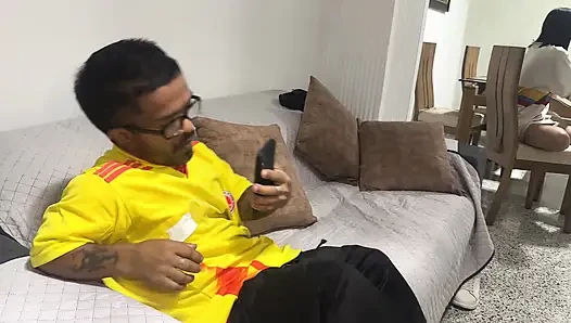 My Best Friend Crying While I Fucked His Wife Hard After Losing the Bet on the Colombia - Portugal Match