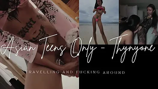 Tiny Tattooed Asian Fucked Hard on Kitchen Table - Size Difference, Blowjob & Mega Shaking Orgasm