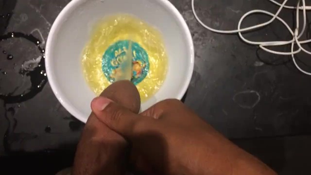 Uncut teen pisses into breakfast bowl