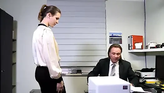 Sexy secretary in the office...cum in mouth