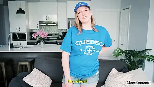 Fucking a French Canadian Girl - Quebecoise Blowjob and Cowgirl Creampie - Clara Dee POV