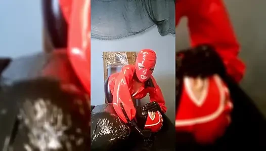 Extreme Breathplay on Mummified Slave in Latex