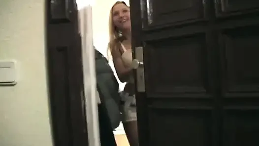 Blonde Spreads Tight Holes Before Messy Facial