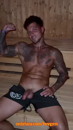 My cock Cums In The Public Sauna With NO TOUCH