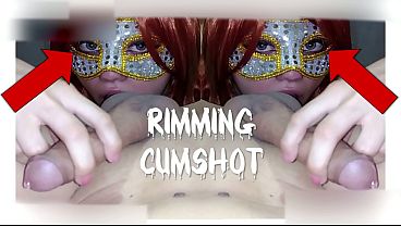 Green eyes slut love do rimming with cum in her pretty face