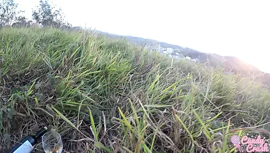 Petite Teen Riding a BBC Outdoors