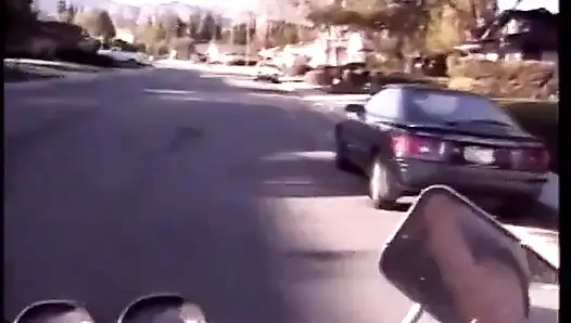 Mature biker slut Jordan Lee bends over and gets her pussy pounded from the back