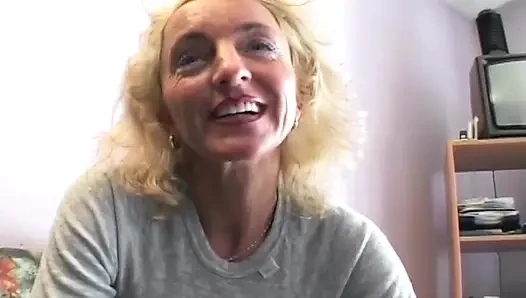 Mature Blonde Deepthroats Throbbing BBC - Hairy Pussy Clenching Orgasm