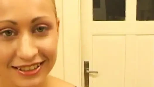 Cock-crazed beauty gets on her knees and licks a throbbing shaft