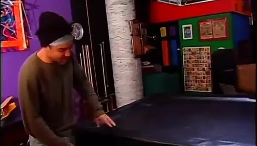 Fat assed black beauty sucks stud's dick then gets banged on the pool table