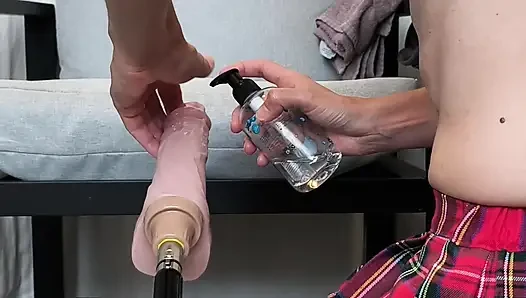 A sexy mom gets fucked by her machine