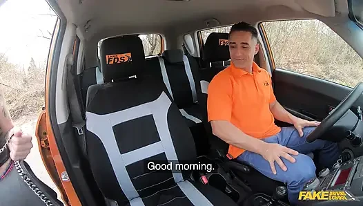 Fake Driving College - Tattooed Blonde Likes to Ride Shotgun and Thicc Cock