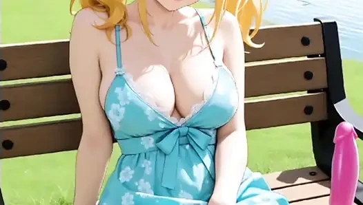 Hentai anime - I got horny in the park and I started playing with my dildo