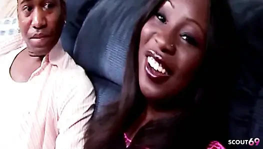 Ebony MILF Mina Scarlett Getting Fucked by a Neighbor and a Best Buddy with Big Black Cocks
