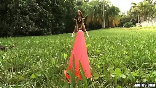 Shes a Freak - Naughty Nikki Delano Strips Naked to Masturbates Her Pussy & Asshole on the Field