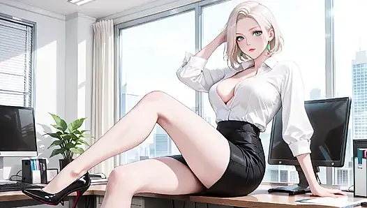 Instant Hard-On! Sexy White Shirt Office Lady Gets Naked for Wet Deepthroat & Cowgirl