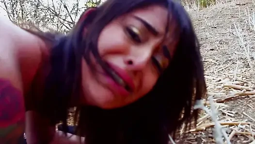 Penelope Stone and the HUGE cock outdoor!