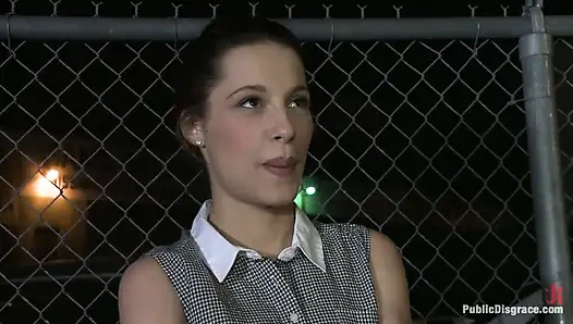 French Beauty Anally Fucked in Public