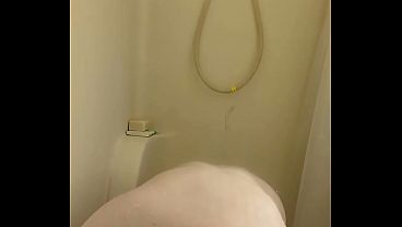 Dildo in the shower - striptease and dildo cums