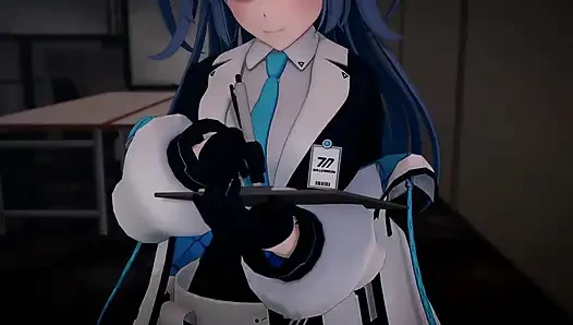 Hayase Yuuka Blowjob Blue Archive Hentai Mmd 3D Blue Hair Color Edit Smixix