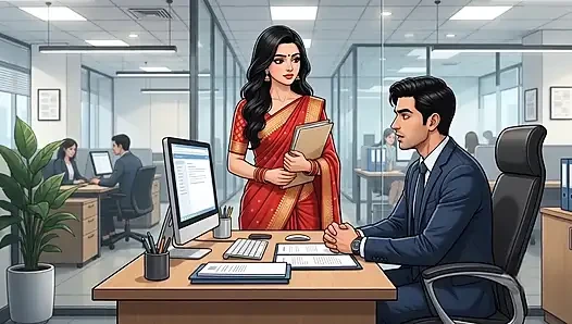 Indian secretary marries hardcore Dia in the night office promotion animation