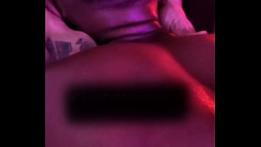 My cock throbbing in his face while I massaged it.
