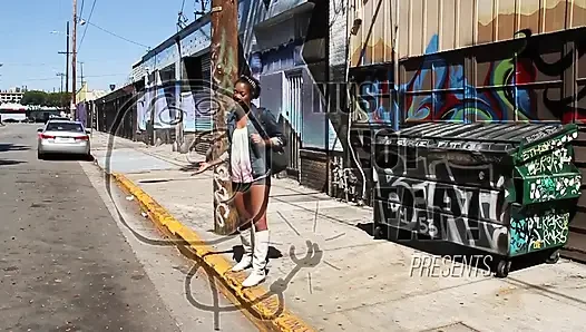 Big tits PAWG rich and curvy college girl takes an ebony black girl street pick up turns in lesbians