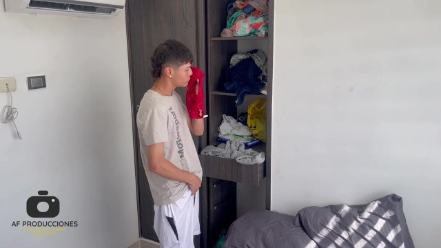 Mi shy stepmom surprises me masturbating in her underwear and I fuck her hard.