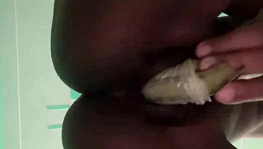 Pussy maturation with banana