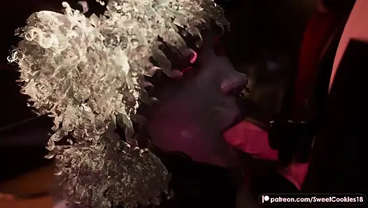 Chained Man Fucked by Succubus and Her Helper