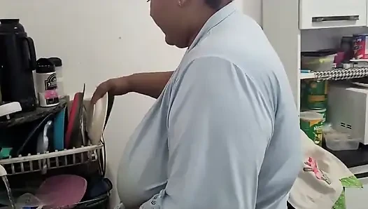 Stepmother, Let's Fuck in the Kitchen? (she Took a Lot of Cum in Her Mouth)