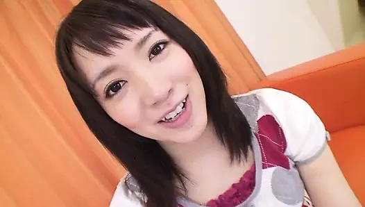Tight Japanese teen pussy drips with creampie