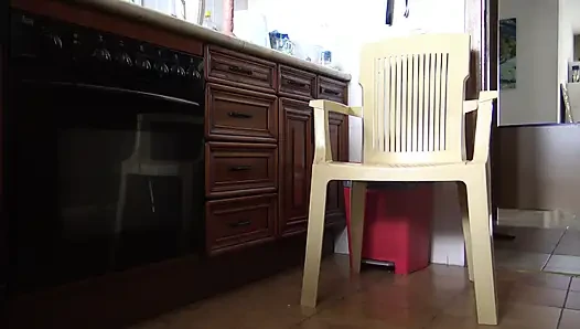 Slutty house maid in hijab shows her hairy pussy