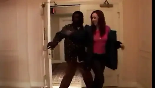 Redhead teen with lovely ass gets pussy fucked by bbc