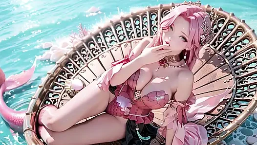 Pink Mermaid Queen! Private Gaze in the Underwater Palace, from Deep Sea Dreams to Beach Climax.