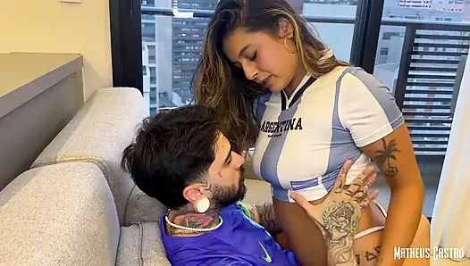 Argentinian Beauty Consoled Her Brazilian Friend After the World Cup Match