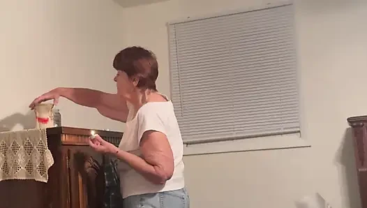 My 74 year old princess getting ready for bed