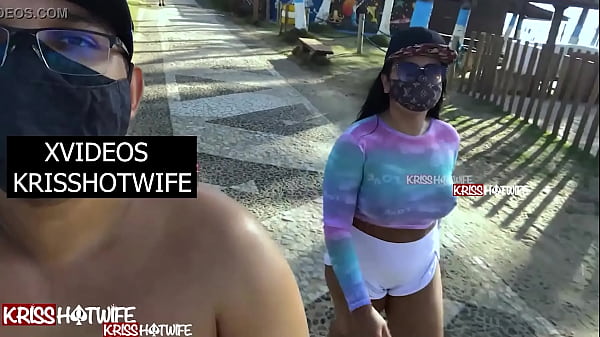 Kriss Hotwife With Transparent Top Without Bra Taking A Morning Walk On The Beach