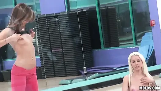 Pervs on Patrol - Sneaky Aerobics Instructor Has MFF 3way with Stevie Shae, Lexxi Silver