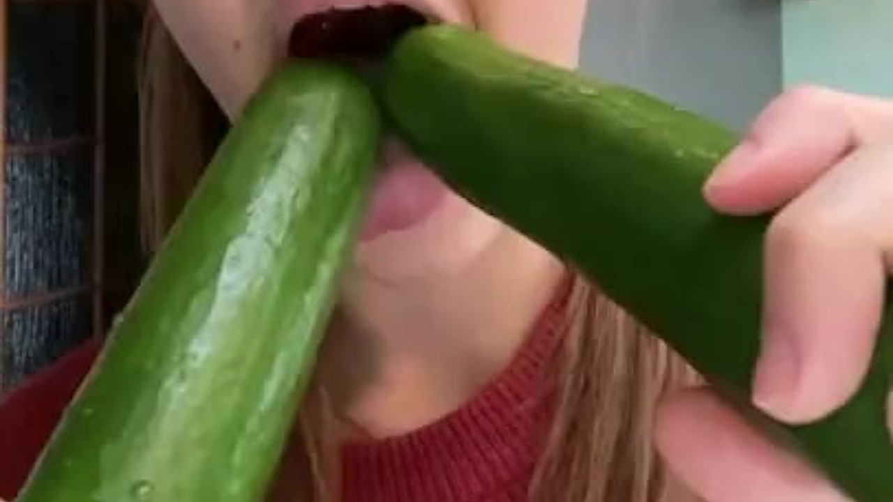 2 cucumber deepthroat. Blow job