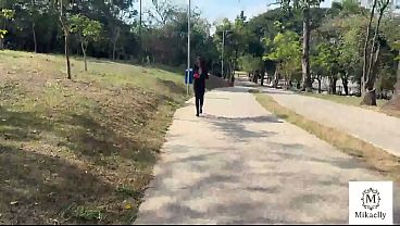 Brazilian girl, a naughty married woman, says she's going for a run and has sex with her lover in the park. A naughty young woman meets Tony Tigrão in the square and gets a beating from his big dick.