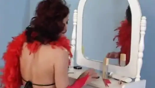 Elegant redhead loves to blow a cock and then get drilled on bed