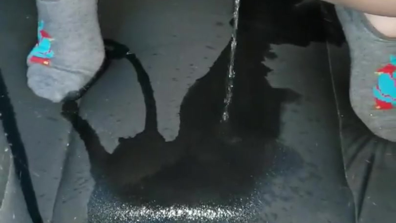 Steamy Car Piss - Got My Socks All Messy Too!