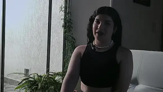 My goth MILF date do a JOI to show me how to cum