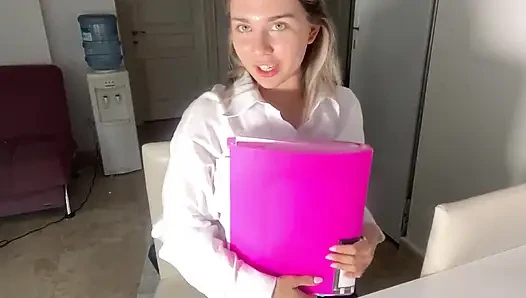 Secretary Jumps on Boss's Dick