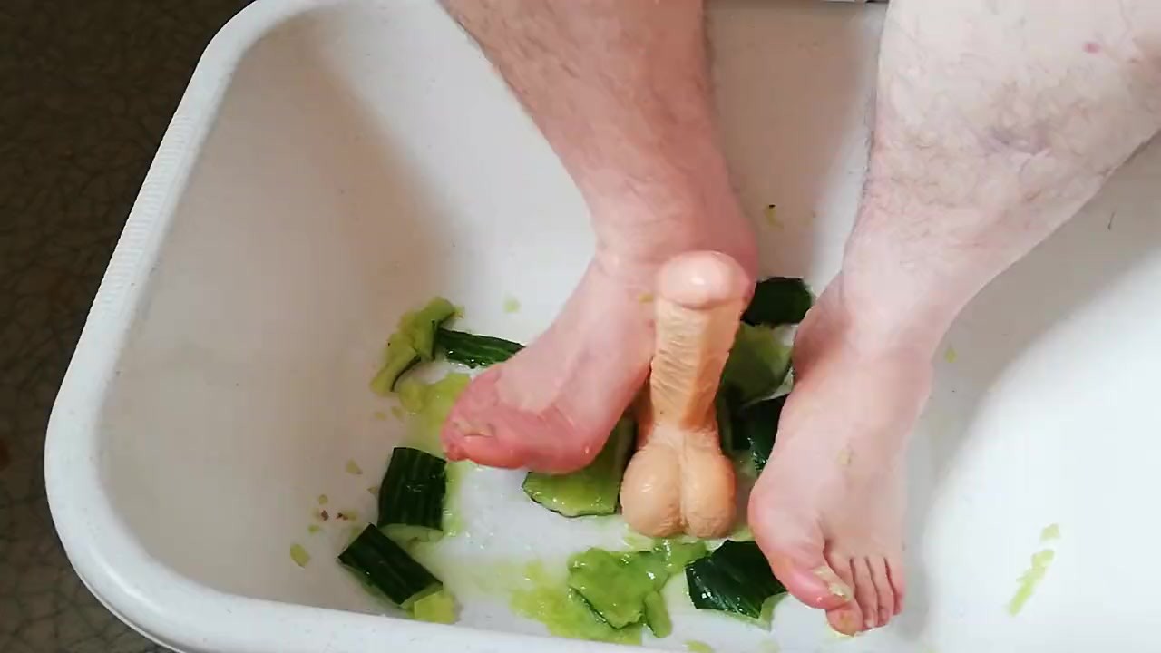 Fun with cucumber and dildo