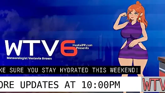 Vestavia Weather Girl Spreads Her Legs On The Desk - She Takes The Meteorologist's Big Cock While Reporting The Storm